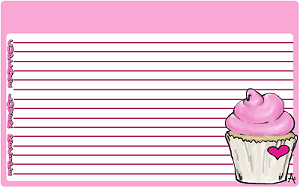 Yummy Link: Cute Cupcake Recipe Cards