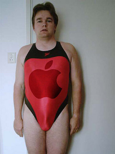 Dude in Apple Swimsuit