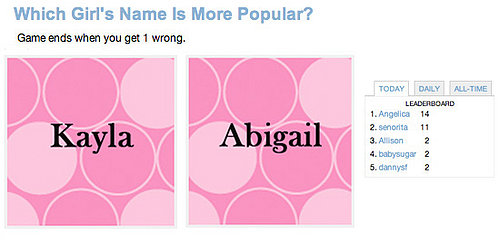 Play Our Which Girl's Name Is More Popular? Game!