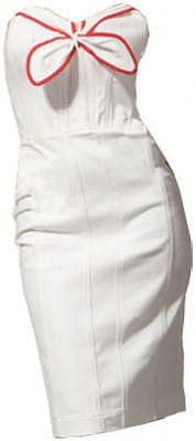 Betsey Johnson Washed Denim Dress in White 