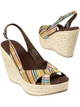 Women's Clothes: Women's Plaid Slingback Wedges: Road Trip | Old Navy