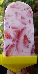 Strawberry and Raspberry Frozen Yogurt Popsicle