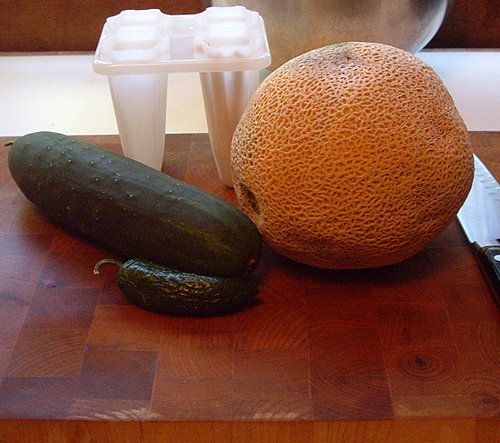 Spicy Cantaloupe and Cucumber Paletas Spicy Cantaloupe and Cucumber Paletas