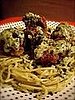 Creamy Pesto Pasta with Meatballs