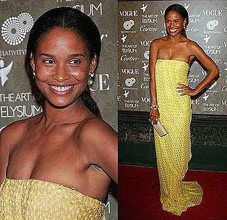 Joy Bryant in a Yellow Missoni Maxi Dress at the The Art of Elysium Gala