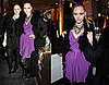 Model Sasha Pivarova Attends The Parisian Stella McCartney Store Opening in Purple Wrap Dress