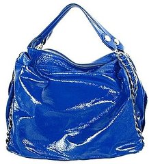The Look For Less: Elisa Atheniense Patent Blue Handbag The Look For Less: Elisa Atheniense Patent Blue Handbag