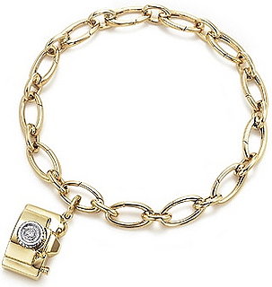 Tiffany & Co.'s Gold and Diamond Camera Charm Bracelet 