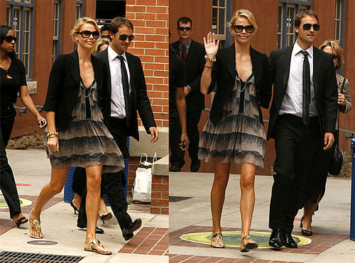 Charlize Theron Attends the 2008 Democratic National Convention in a Cute Print Dress and Black Blazer