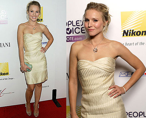 Kristen Bell Wears a Strapless Ivory Monique Lhuillier to Hollywood Life's 5th Annual Hollywood Style Awards