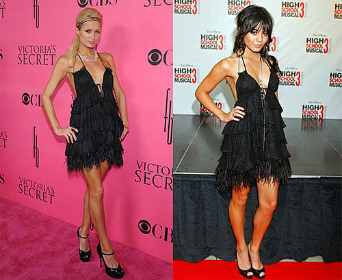 Paris Hilton and Vanessa Hudgens in Jenny Packham Dress