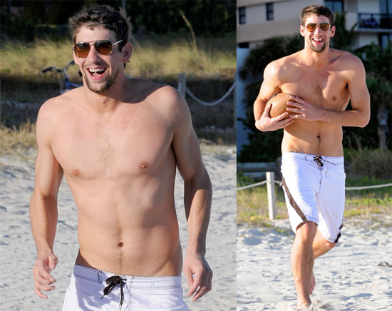 Michael Phelps Plays Ball