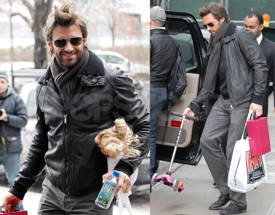 Hugh Jackman Carries His Kid's Toys