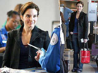 Photos of Golden Globe Winner Tina Fey at LAX