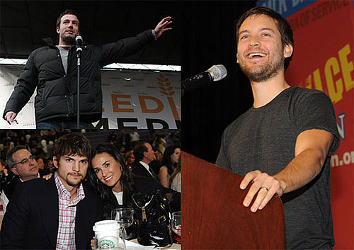 Ben Affleck, Tobey Maguire, Demi Moore, Ashton Kutcher in DC ahead of Obama's Inauguration