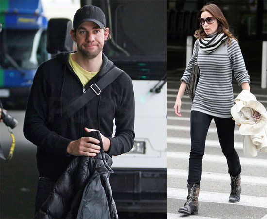 John Krasinski and Emily Blunt at LAX