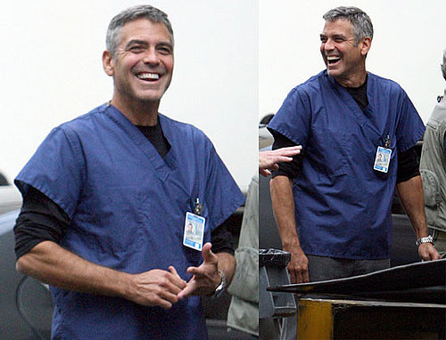 Photos of George Clooney on the Set of ER