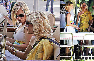 Photos of Jennie Garth, Tori Spelling, Jessica Stroup, Diablo Cody Filming 90210