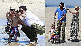 Gwen Stefani, Gavin Rossdale, and Kingston Rossdale At The Beach