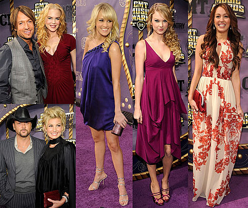 Images of Red Carpet CMT Awards including Carrie Underwood, Taylor Swift and Nicole Kidman