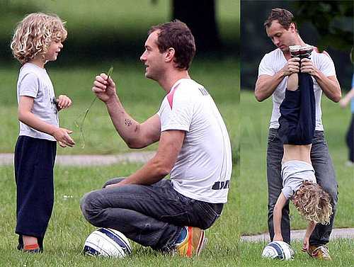 Jude Law and Rudy Law Play in a London Park