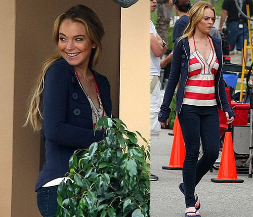 Photos of Lindsay Lohan on the Set of Labor Pains 2008-06-11 05:04:00