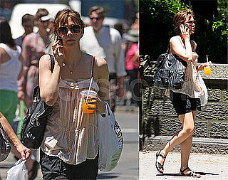 Maggie Gyllenhaal Walks In Central Park