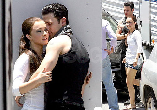 Images of Hayden and Milo on the Set of Heroes