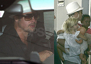 Brad Pitt, Shiloh Jolie-Pitt and Zahara Jolie-Pitt Arrive at the Hospital to see Angelina Jolie's Twins
