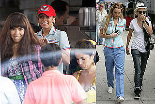 Photos of America Ferrera, Lindsay Lohan, Samantha Ronson on Ugly Betty Set