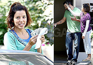 Photos of Eva Longoria, Ricardo Chavira, and Shawn Pyfrom Filming Desperate Housewives