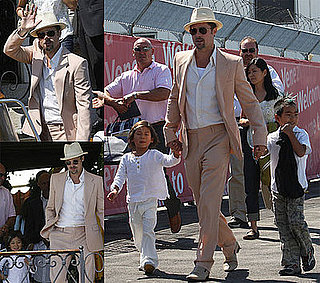 Photos of Brad Pitt, Maddox Jolie-Pitt, Pax Jolie-Pitt in Venice