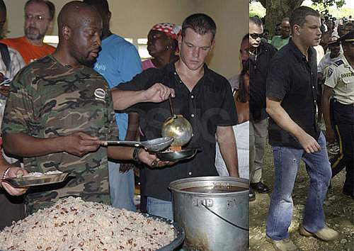Photos of Matt Damon and Wyclef Jean in Haiti