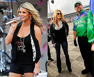 Photos of Jessica Simpson Singing at Lowe's Motor Speedway Nascar Bank of America 500, Recently Said She Wants Six Children