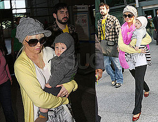 Photos of Christina Aguilera Arriving in London with Jordan Bratman and Max