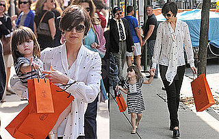 Photos of Katie Holmes and Suri Cruise Carrying Hermes Bags in NYC