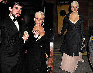 Photos of Christina Aguilera and Jordan Bratman at L'Atelier Restaurant Before Partying with Prince Harry and Prince William