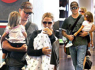 Matt Damon Lands in LA With His Ladies