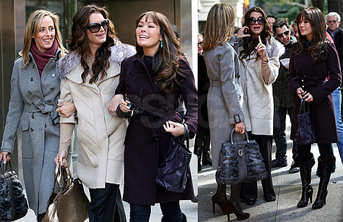 Photos of Lindsay Price, Kim Raver, and Brooke Shields Filming Lipstick Jungle in NYC