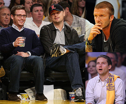 Photos of Leonardo DiCaprio, David Beckham, Tobey Maguire, and Other Celebrities at LA Lakers Game