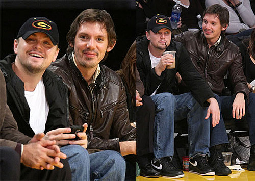 Photos of Leonardo DiCaprio and Lukas Haas at the Lakers Game