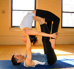 Partner Yoga Pose: Flying Bow Partner Yoga Pose: Flying Bow