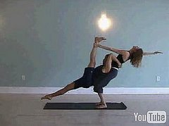 Partner Yoga Pose: Flying Split