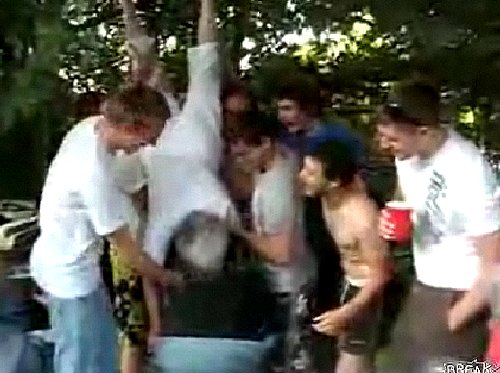 Grandma Does a Keg Stand!