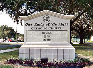 All Dogs Go to Heaven Church Sign War