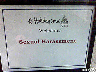 Holiday Inn Sexual Harassment Sign
