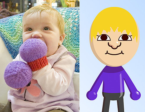 Knit Mii-Like Ball Mittens For Babies