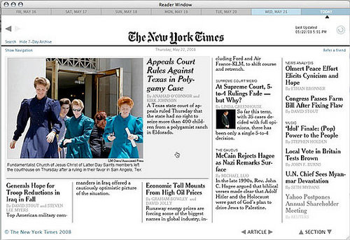 Mac Users: Get the NY Times Reader For Free!