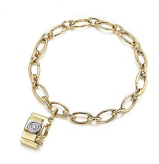 Tiffany & Co.'s Gold and Diamond Camera Charm Bracelet