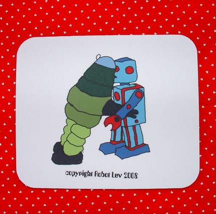 Awww: Robot Love Mousepad 